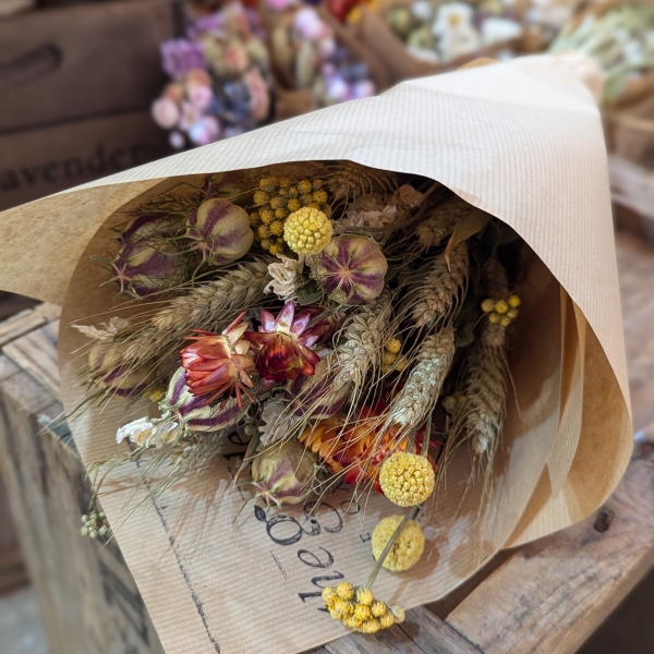 Yellow Dried Flower Selection