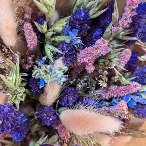 Purple and Pink Dried Flower Selection